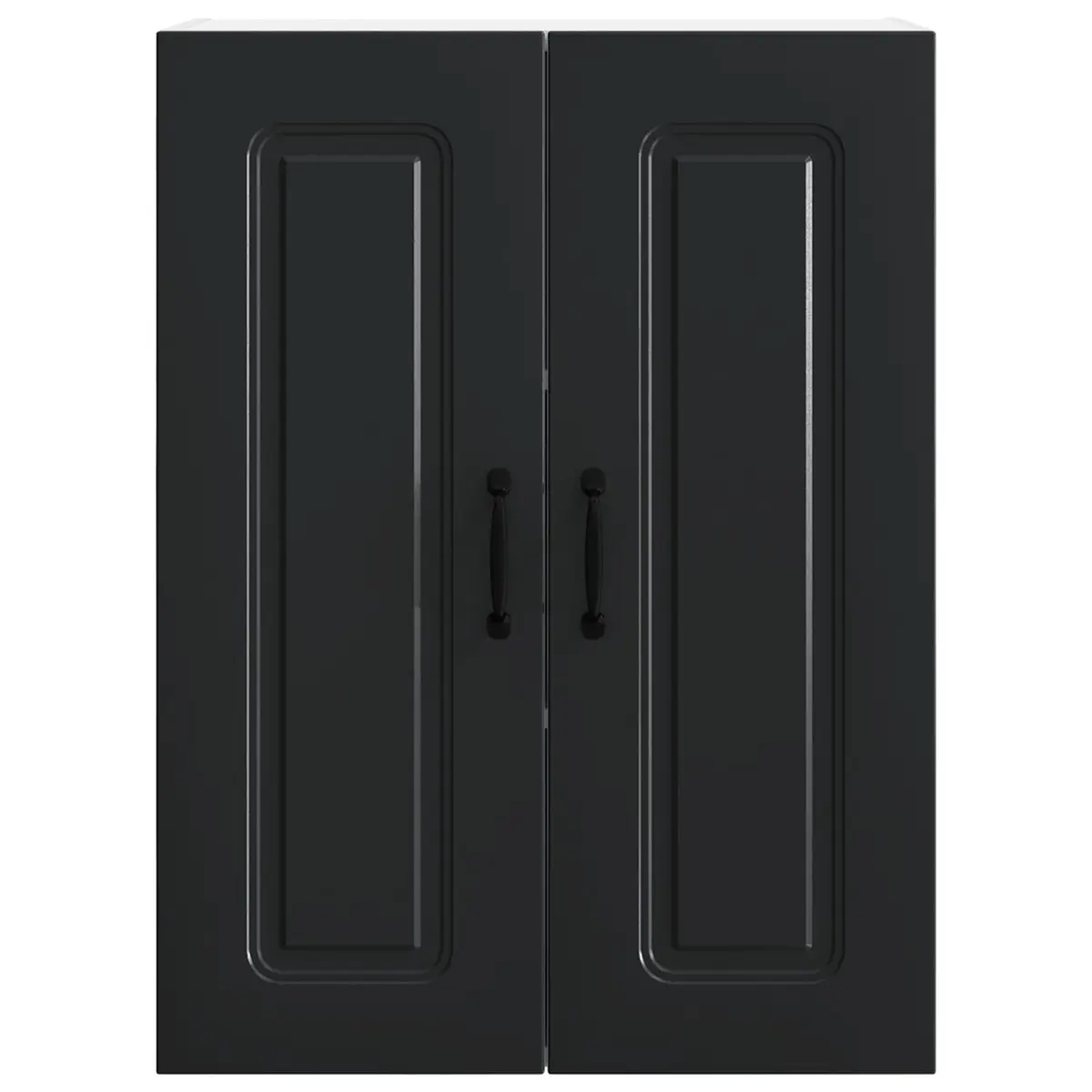Black Kitchen Cabinet Engineered Wood Compact Storage 60x31x80cm