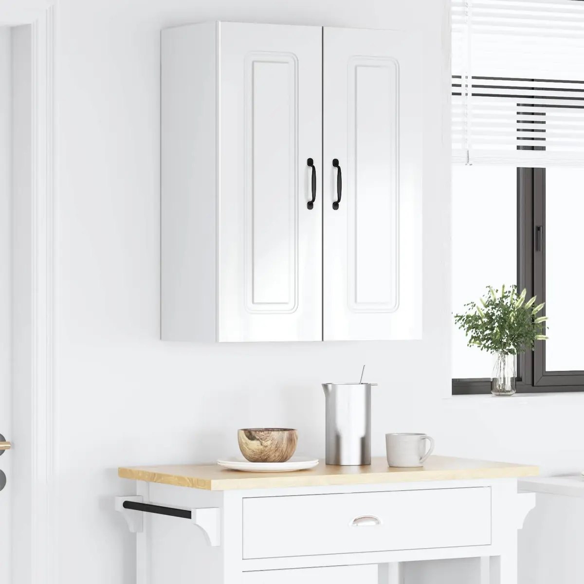 Dishwasher Panel Engineered Wood Kitchen Cabinet High Gloss White 60 x 31 x 80 cm