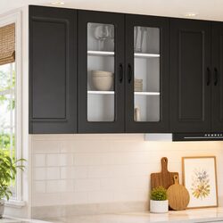 Practical Black Kitchen Cabinet for Any Modern Home 80x31x80cm