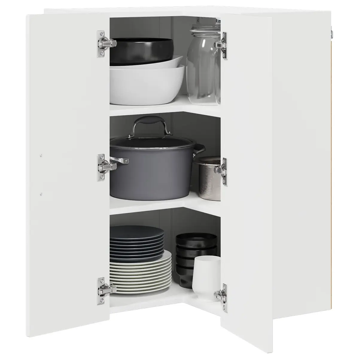 Kitchen Cabinet Engineered Wood High Gloss White 57 x 57 x 80 cm