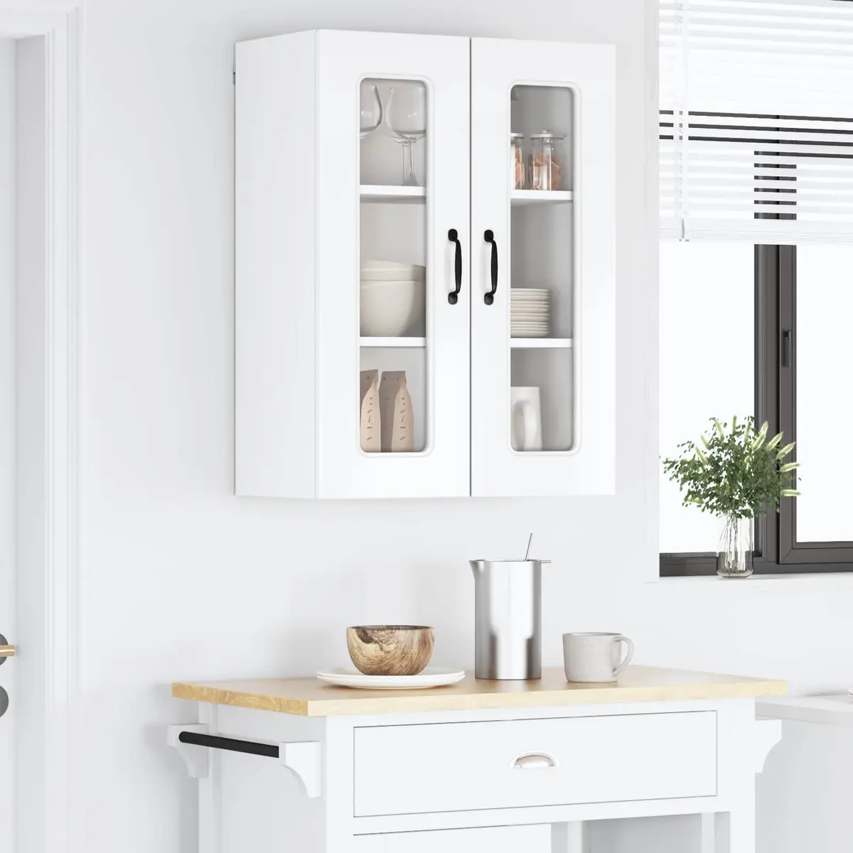 Kitchen Cabinet Engineered Wood High Gloss White 60 x 31 x 80 cm