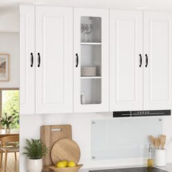 Functional White Engineered Wood Kitchen Cabinet for Storage