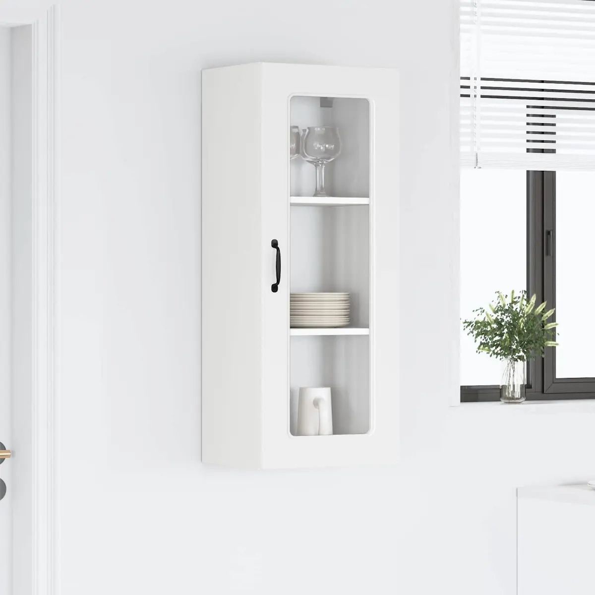 White Engineered Wood Kitchen Cabinet for Storage