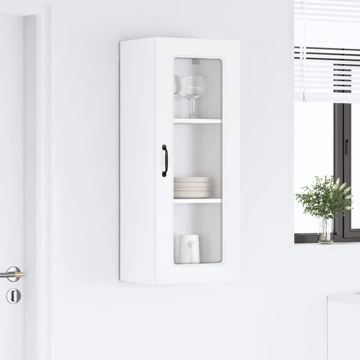 Kitchen Dishwasher Panel Cabinet High Gloss White Storage Organiser 40x31x100cm