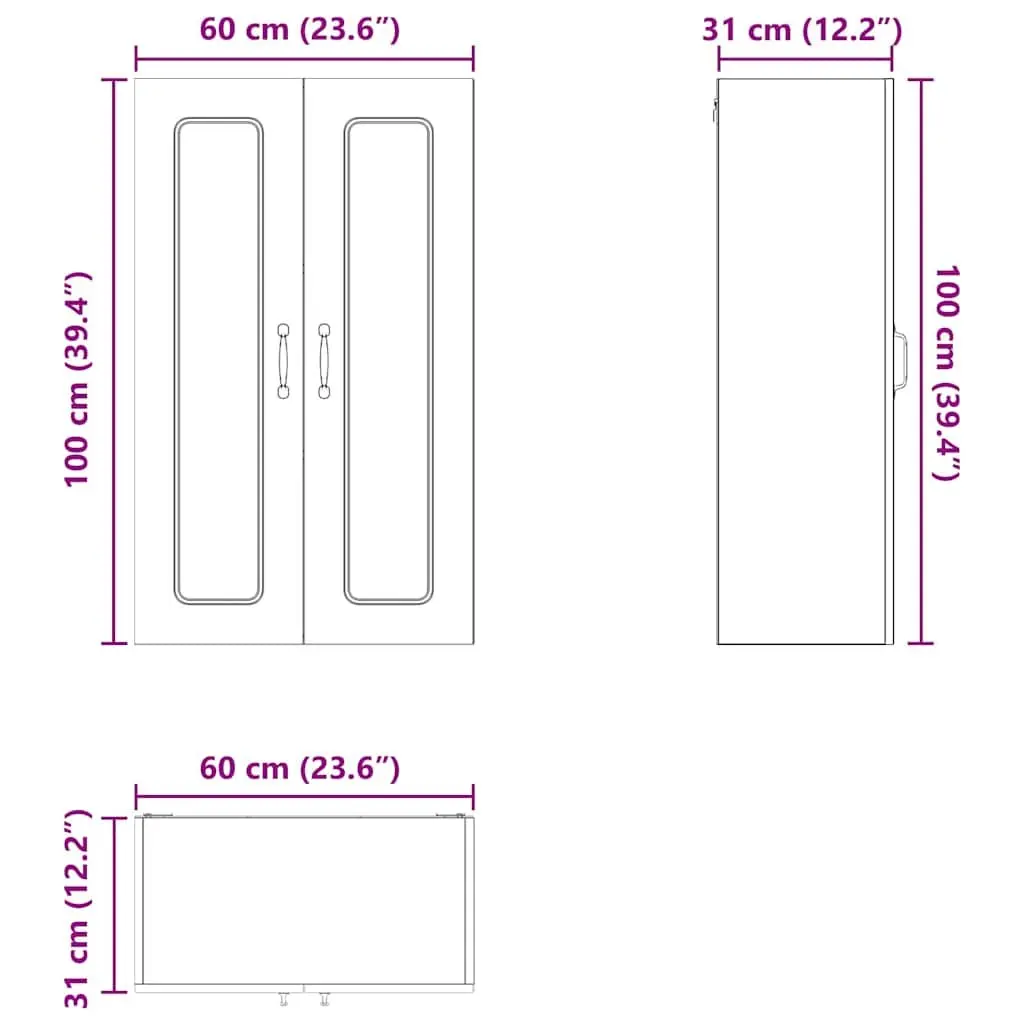 Dishwasher Panel Black 60 x 31 x 100 cm Kitchen Cabinet Door Front Panel
