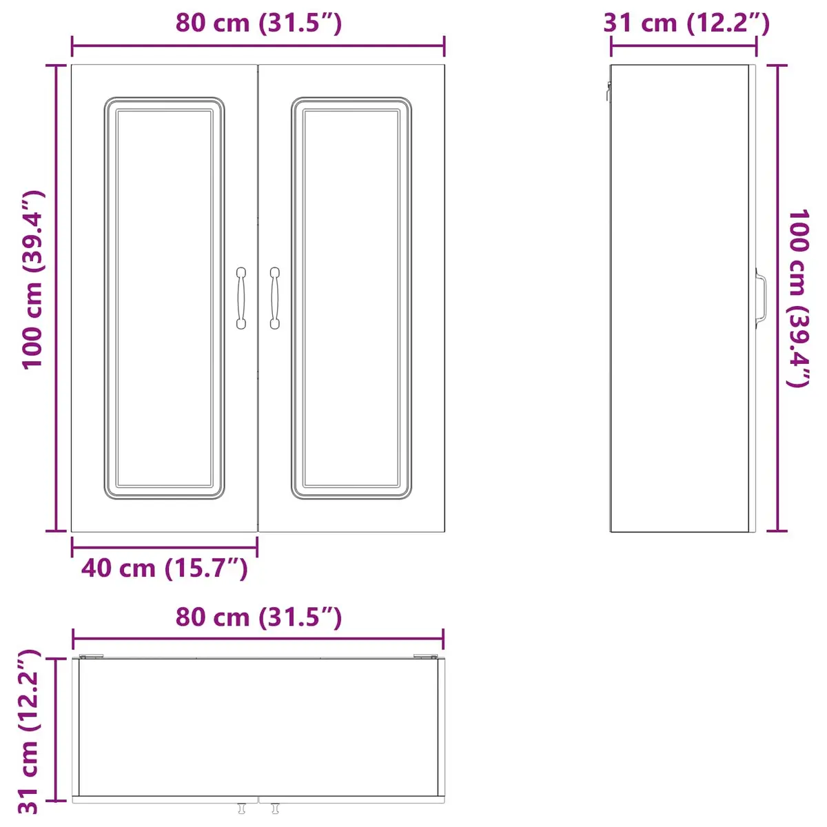 Dishwasher Panel Kitchen Cabinet Engineered Wood 80 x 31 White
