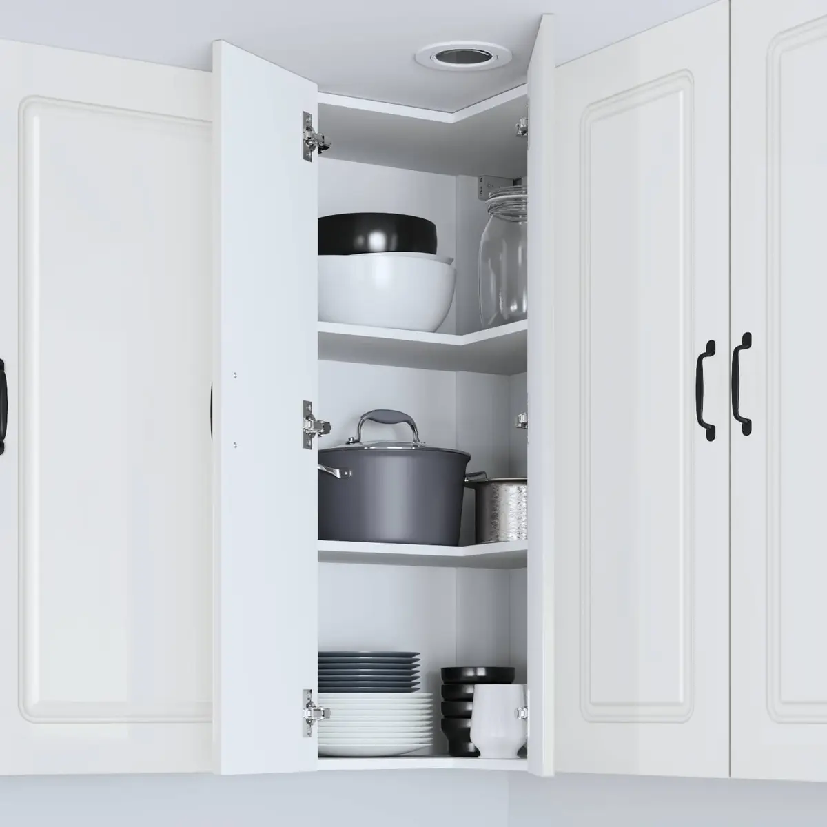 High Gloss White Kitchen Cabinet for Storage