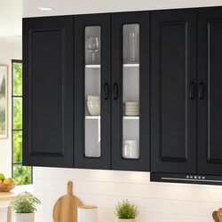 Functional Black Engineered Wood Cabinet for Your Kitchen