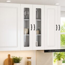 Functional High Gloss White Kitchen Cabinet for Storage 60x31x100cm