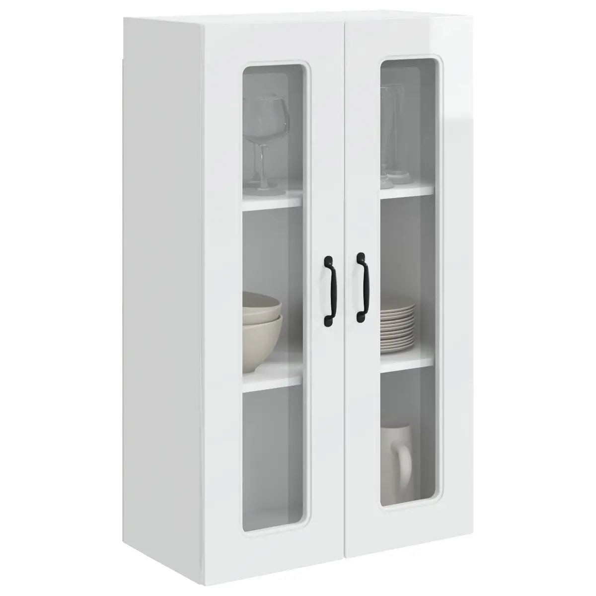 High Gloss White Kitchen Cabinet for Storage 60x31x100cm