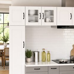 Practical Wall Glass Cabinet for Any Kitchen Space