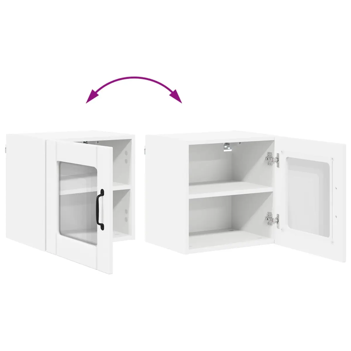Wall Glass Cabinet Engineered Wood 40x31x40cm White Modern