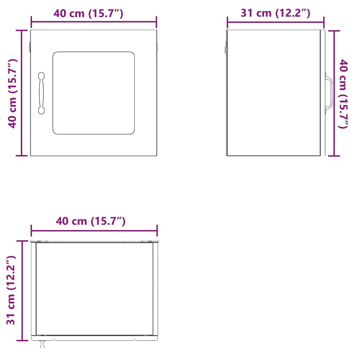 Wall Glass Cabinet Engineered Wood 40x31x40cm White Modern