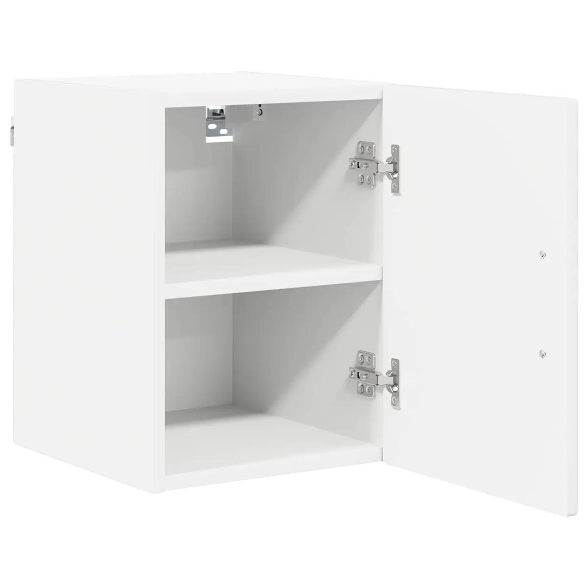 Wall Cabinet High Gloss White Kitchen Storage 2-Piece Set Engineered Wood Modern