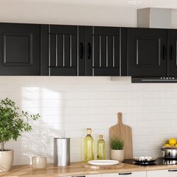 Versatile Black Wall Cabinet for Practical Kitchen Needs