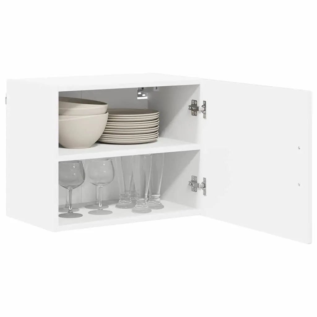 Wall Cabinet 2 pcs High Gloss White Kitchen Storage Engineered Wood Rectangular