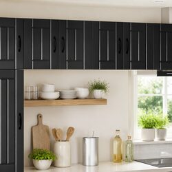 Versatile Black Wall Cabinet for Kitchen Use 60x31x40cm