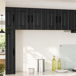 Practical Black Wall Cabinet Set for Kitchen