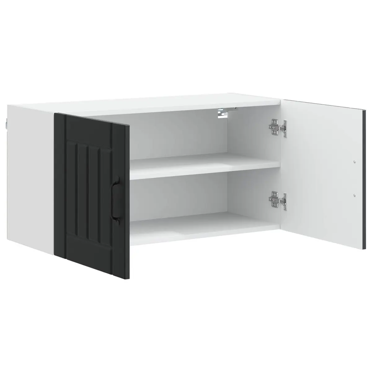 Wall Cabinet Black Engineered Wood Kitchen Storage Cupboard 80 x 31 x 40 cm