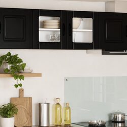 Versatile Black Wall Cabinet for Smart Kitchen Storage