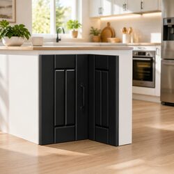 Practical Black Corner Cabinet for Kitchen Spaces