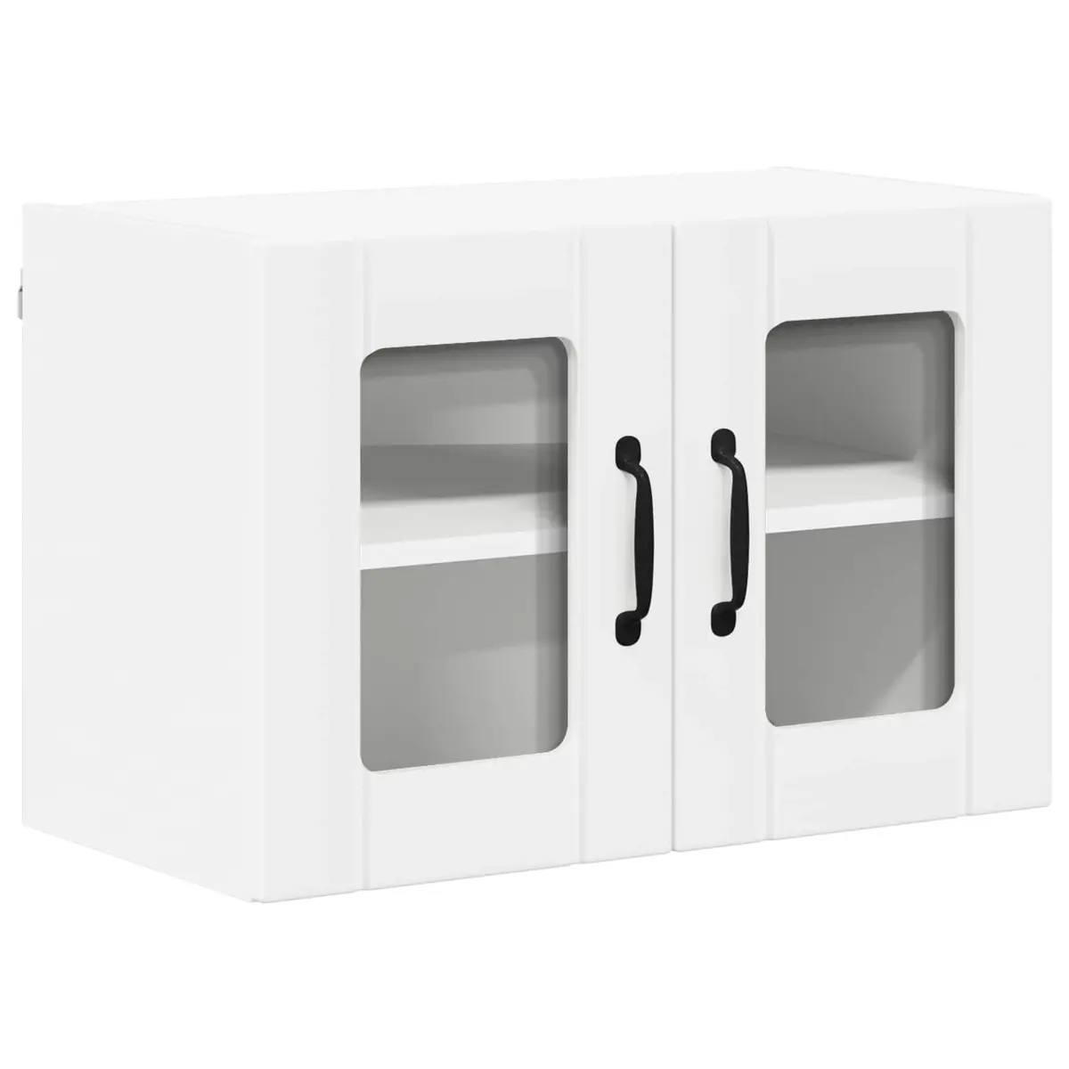Wall Glass Cabinet White Kitchen Storage Engineered Wood Cupboard 60x31x40cm