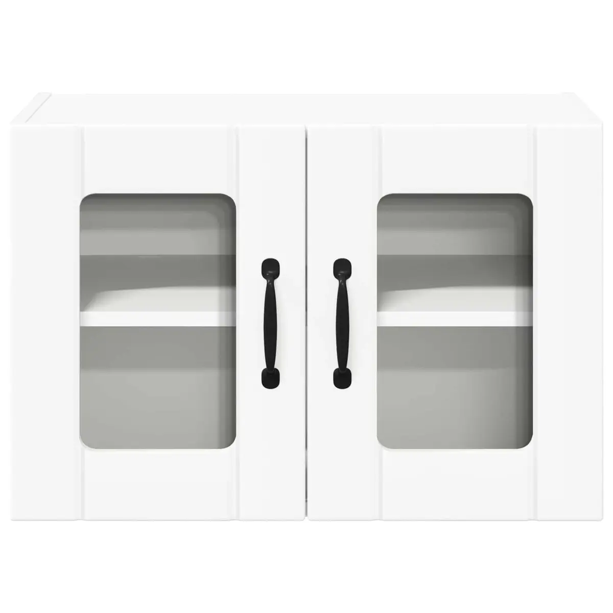 Wall Glass Cabinet White Kitchen Storage Engineered Wood Cupboard 60x31x40cm