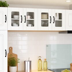 Versatile White Glass Cabinet for Every Room - 60x31x40cm