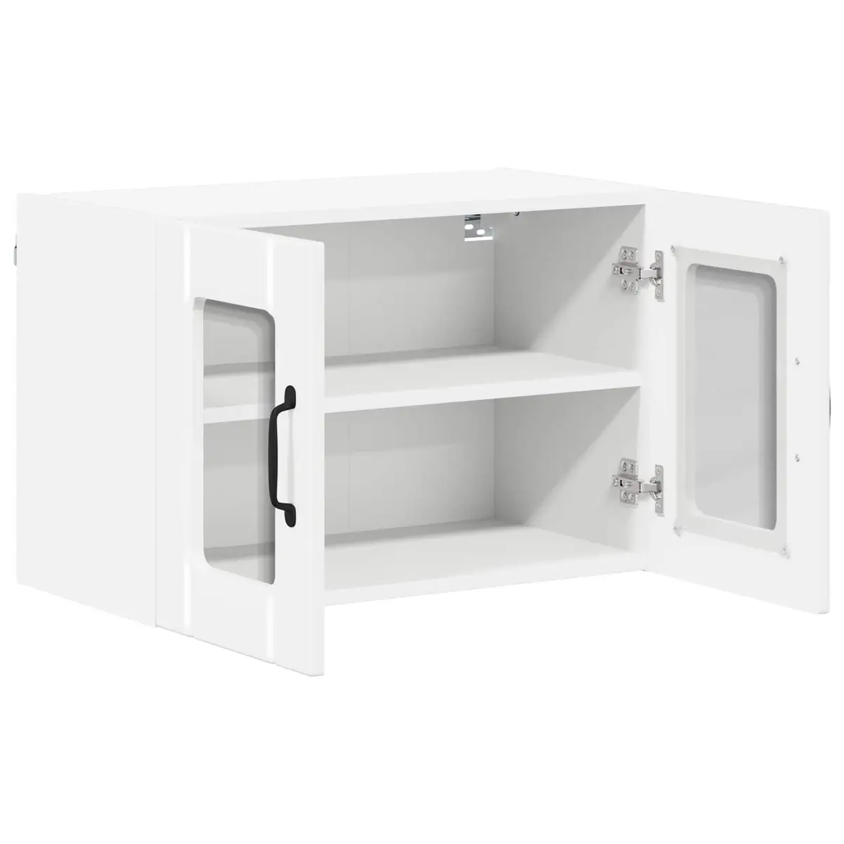 Wall Glass Cabinet Engineered Wood 60 x 31 x 40 cm High Gloss White