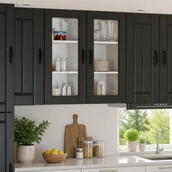 Functional Wall Glass Cabinet for Kitchen Storage