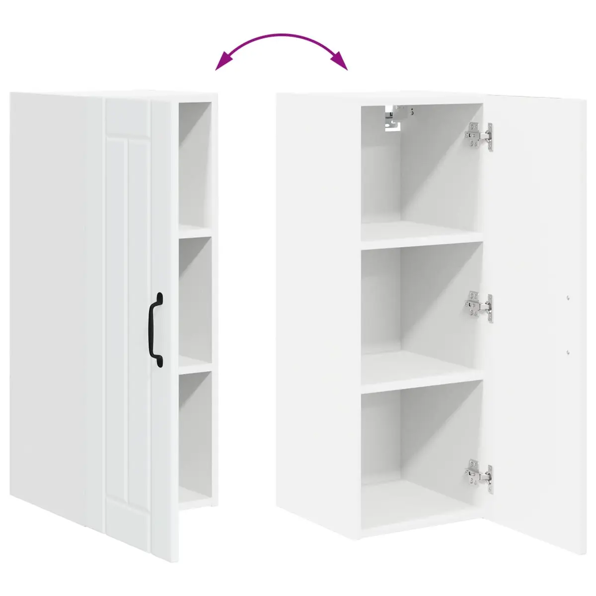 White Wall Cabinet for Kitchen Use 30 x 31 x 80 cm