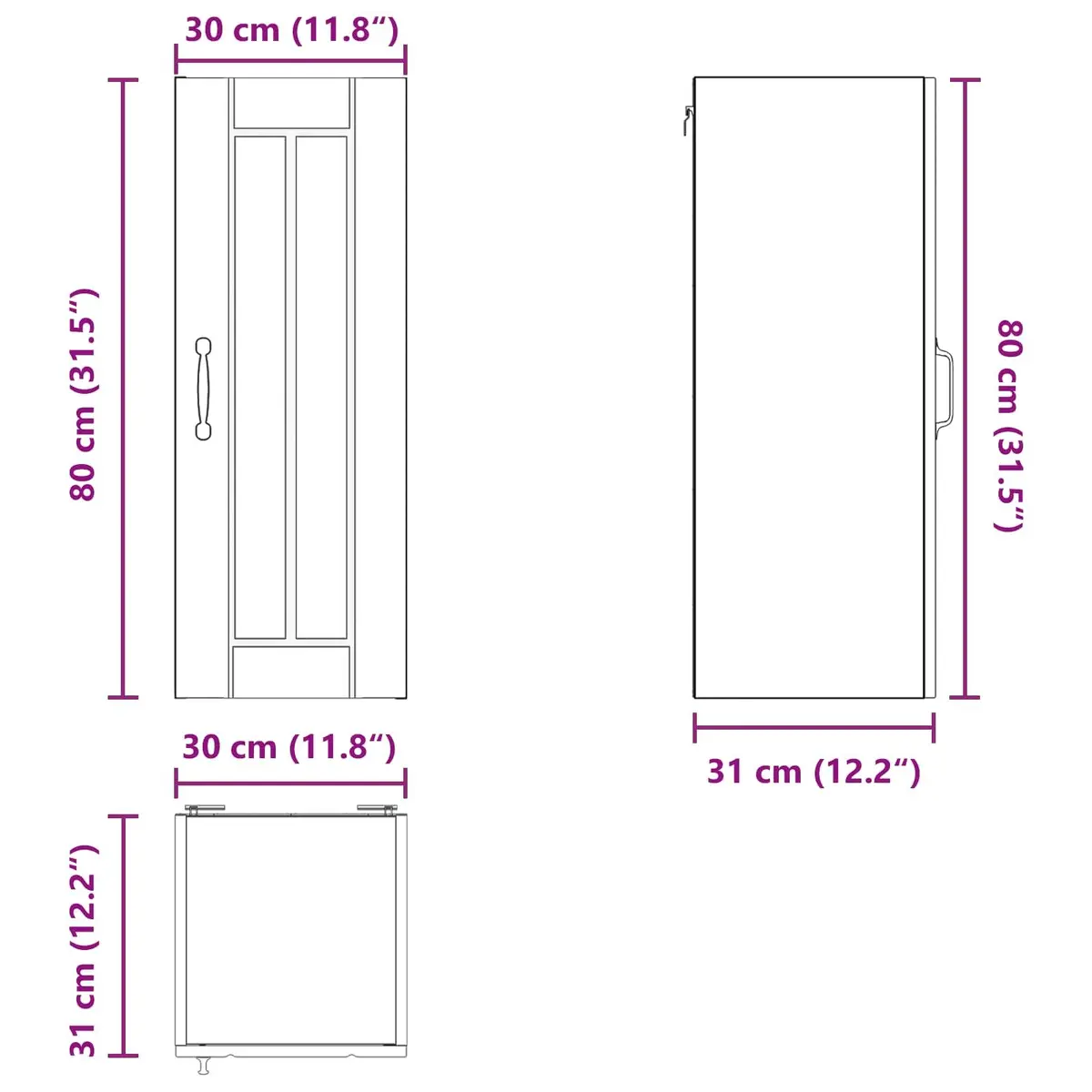 Wall-Mounted Kitchen Cabinet in White