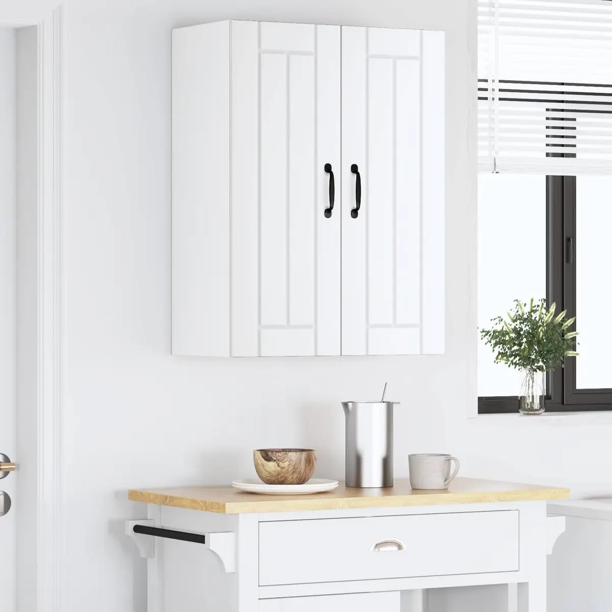 Wall-Mounted Kitchen Cabinet in White