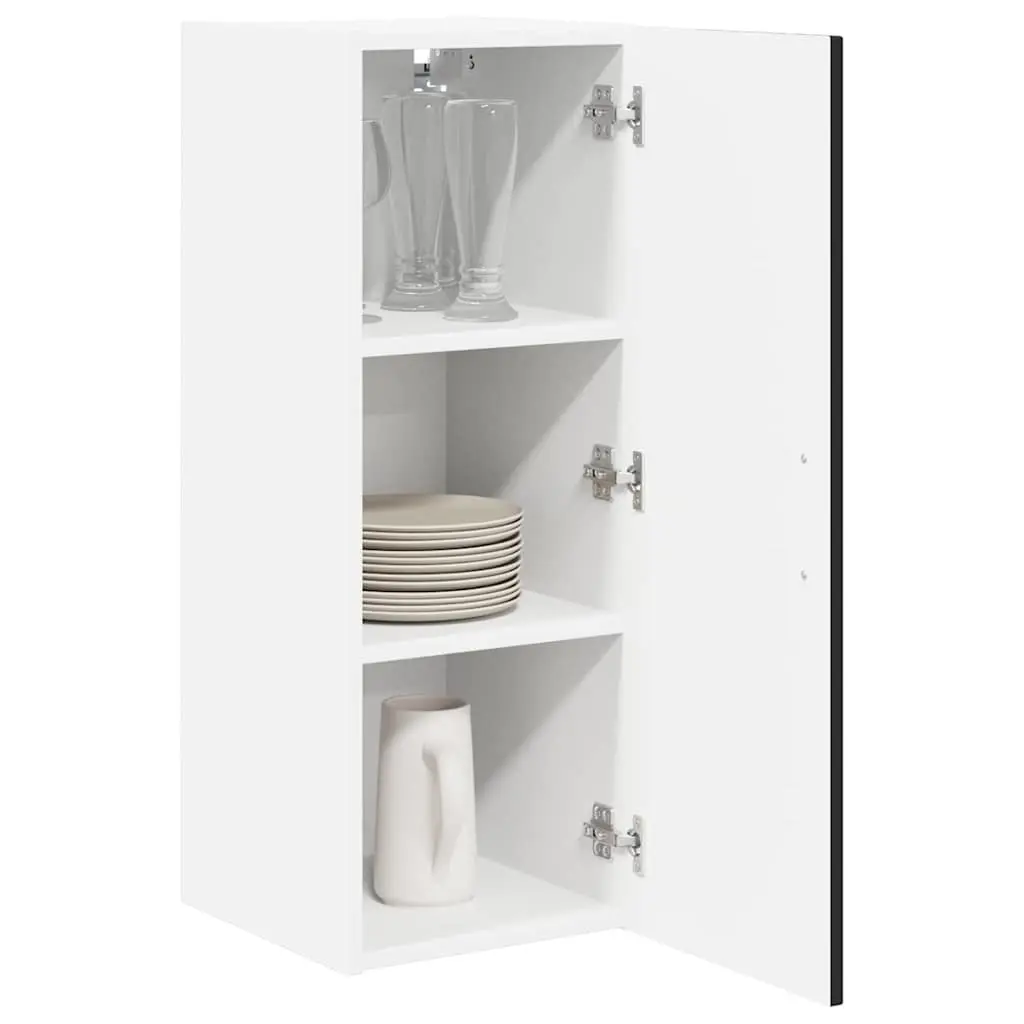 Wall Cabinet 2 Pieces Black Kitchen Storage Engineered Wood 30 x 31 x 80 cm
