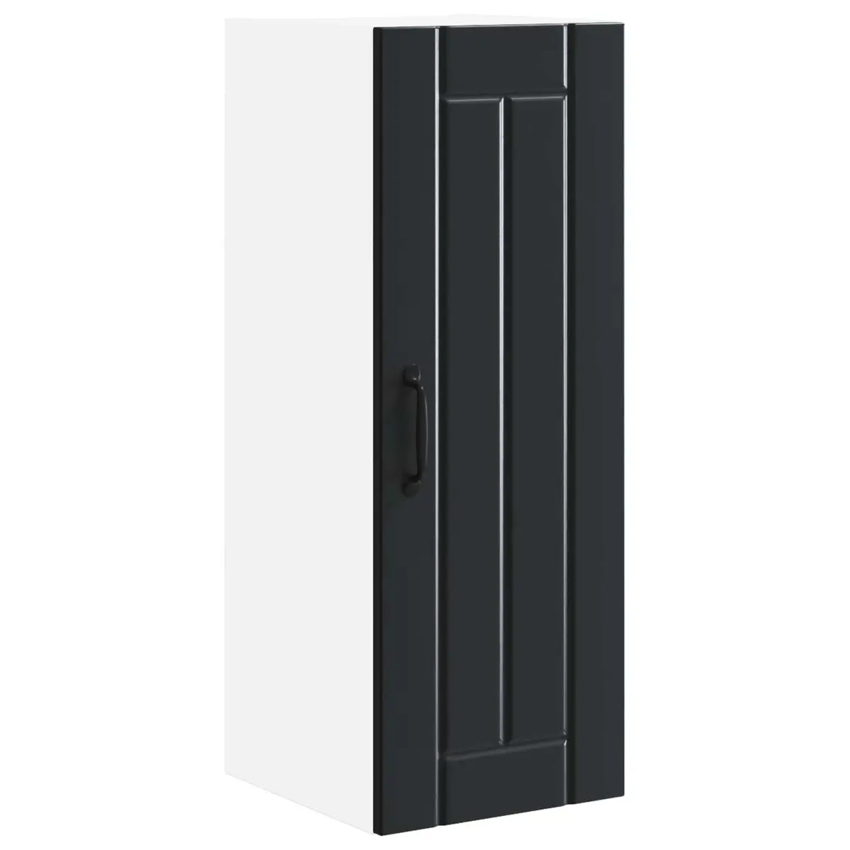 Wall Cabinet 2 Pieces Black Kitchen Storage Engineered Wood 30 x 31 x 80 cm