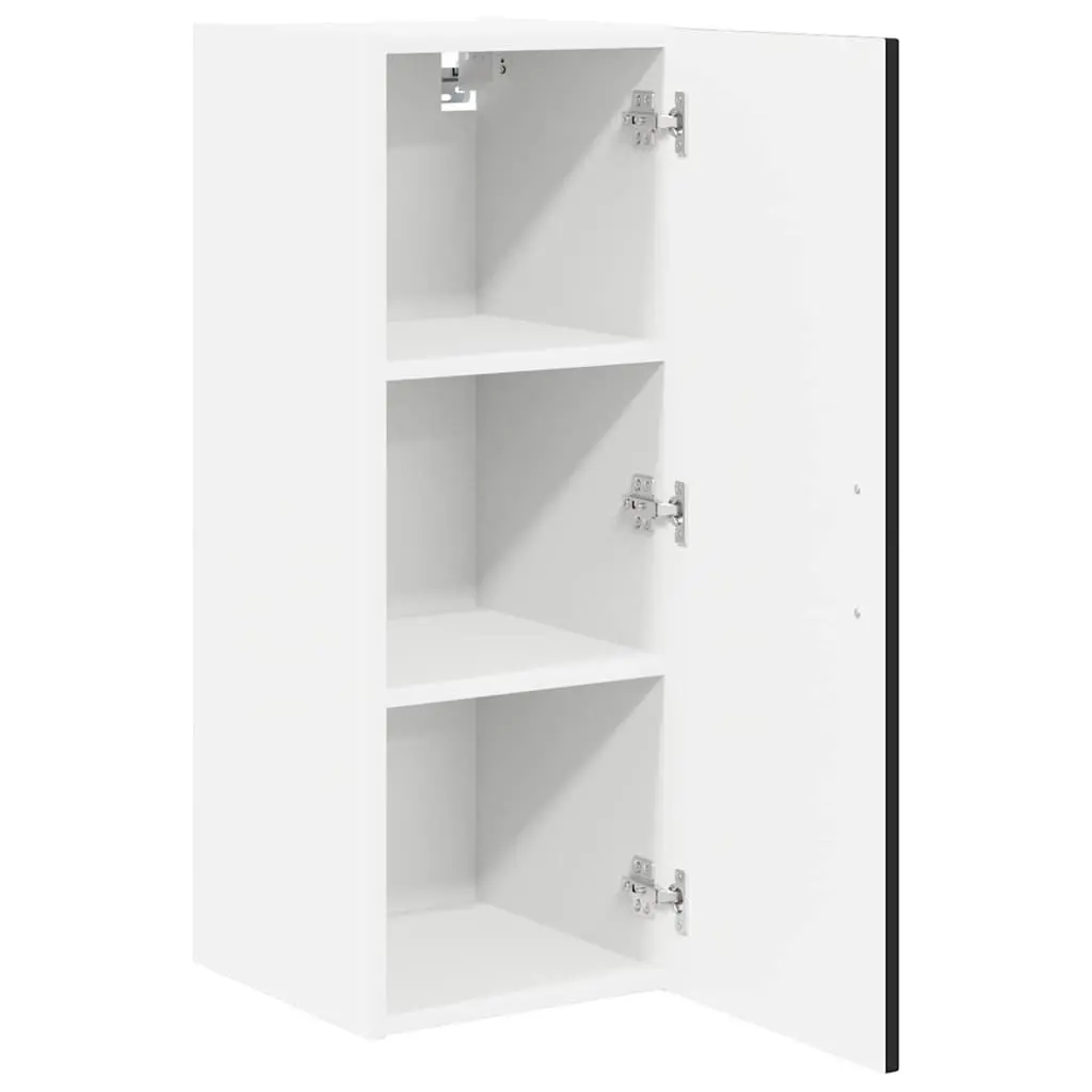 Wall Cabinet 2 Pieces Black Kitchen Storage Engineered Wood 30 x 31 x 80 cm