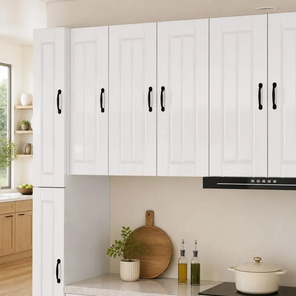 Wall Cabinet Kitchen Storage Dishwasher Panel High Gloss White Modern Design