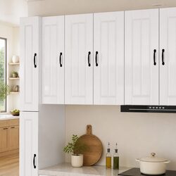 Practical High Gloss White Wall Cabinet for Kitchens