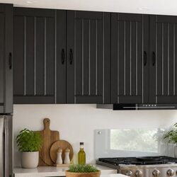 Practical Black Kitchen Wall Cabinet with 40x31x80cm Dimensions