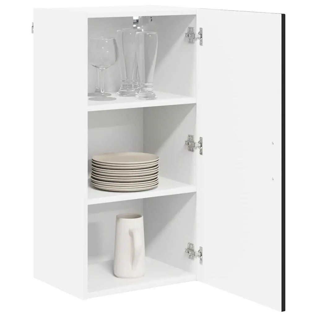 Wall Cabinet Engineered Wood Black 40x31x80cm Kitchen Storage Unit