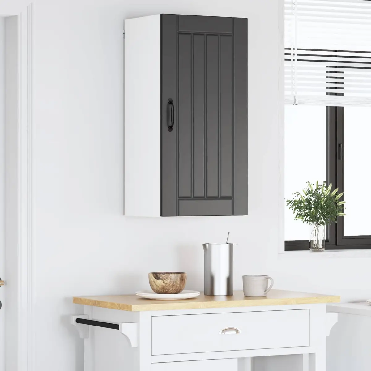 Wall Cabinet Engineered Wood Black 40x31x80cm Kitchen Storage Unit