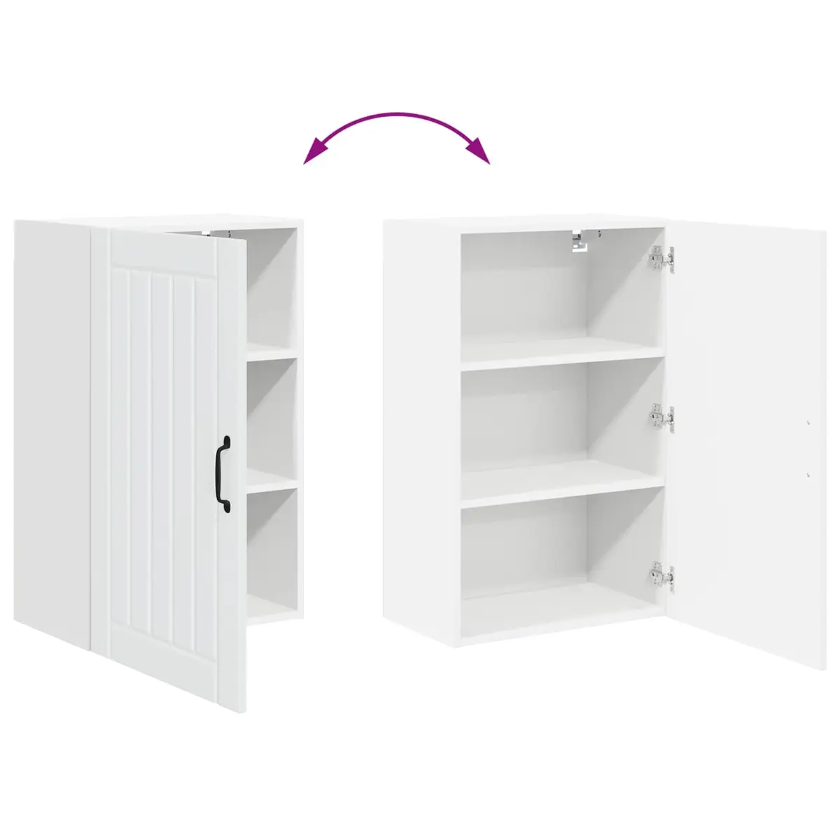 Engineered Wood Wall Cabinet Kitchen Storage Unit 50 x 31 x 80 cm White Modern