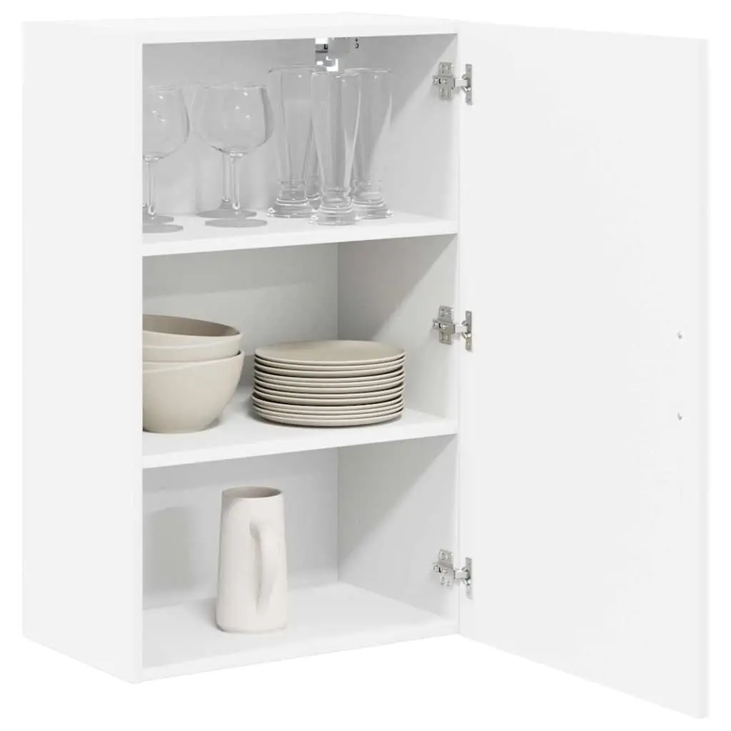 Engineered Wood Wall Cabinet Kitchen Storage Unit 50 x 31 x 80 cm White Modern