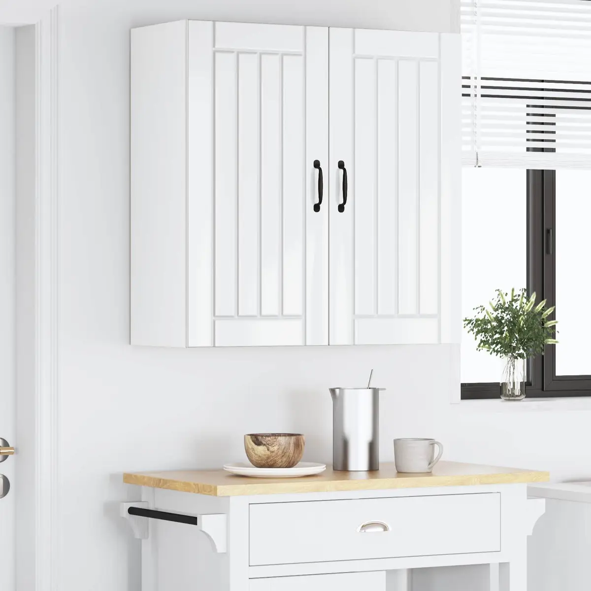Kitchen Cabinet Engineered Wood Rectangular High Gloss White 80x31x80cm