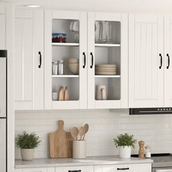 Practical High Gloss White Glass Cabinet for Your Kitchen