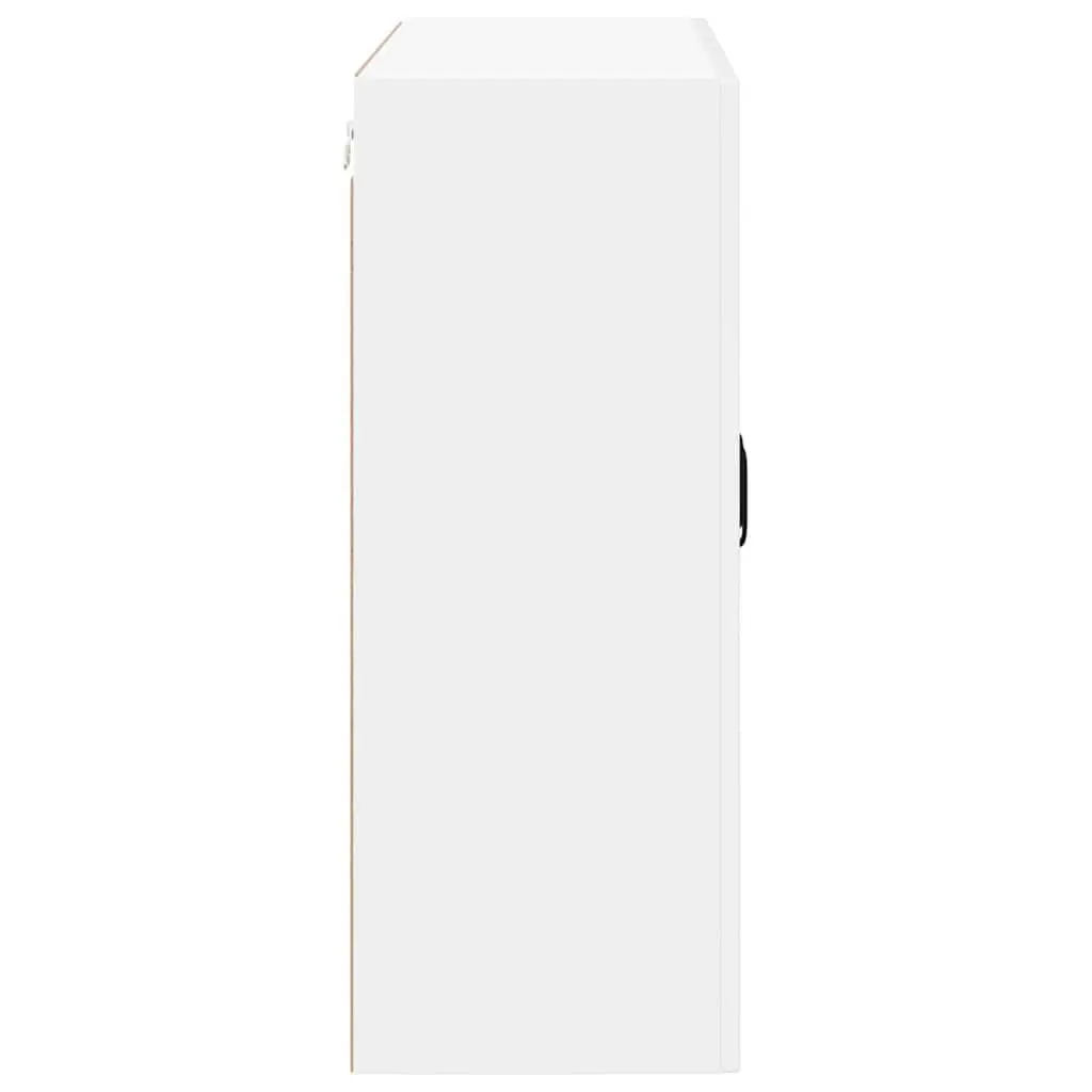 Glass Wall Cabinet High Gloss White Engineered Wood 80x31x80cm Kitchen Storage