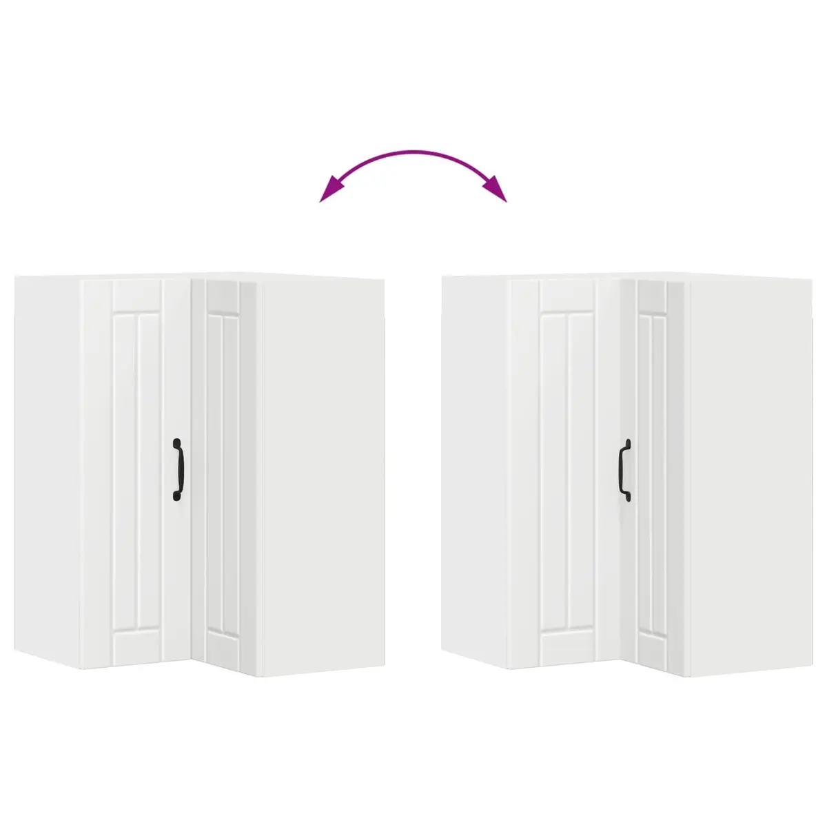 Wall Corner Cabinet White Engineered Wood Kitchen Storage Cupboard 57x57x80cm