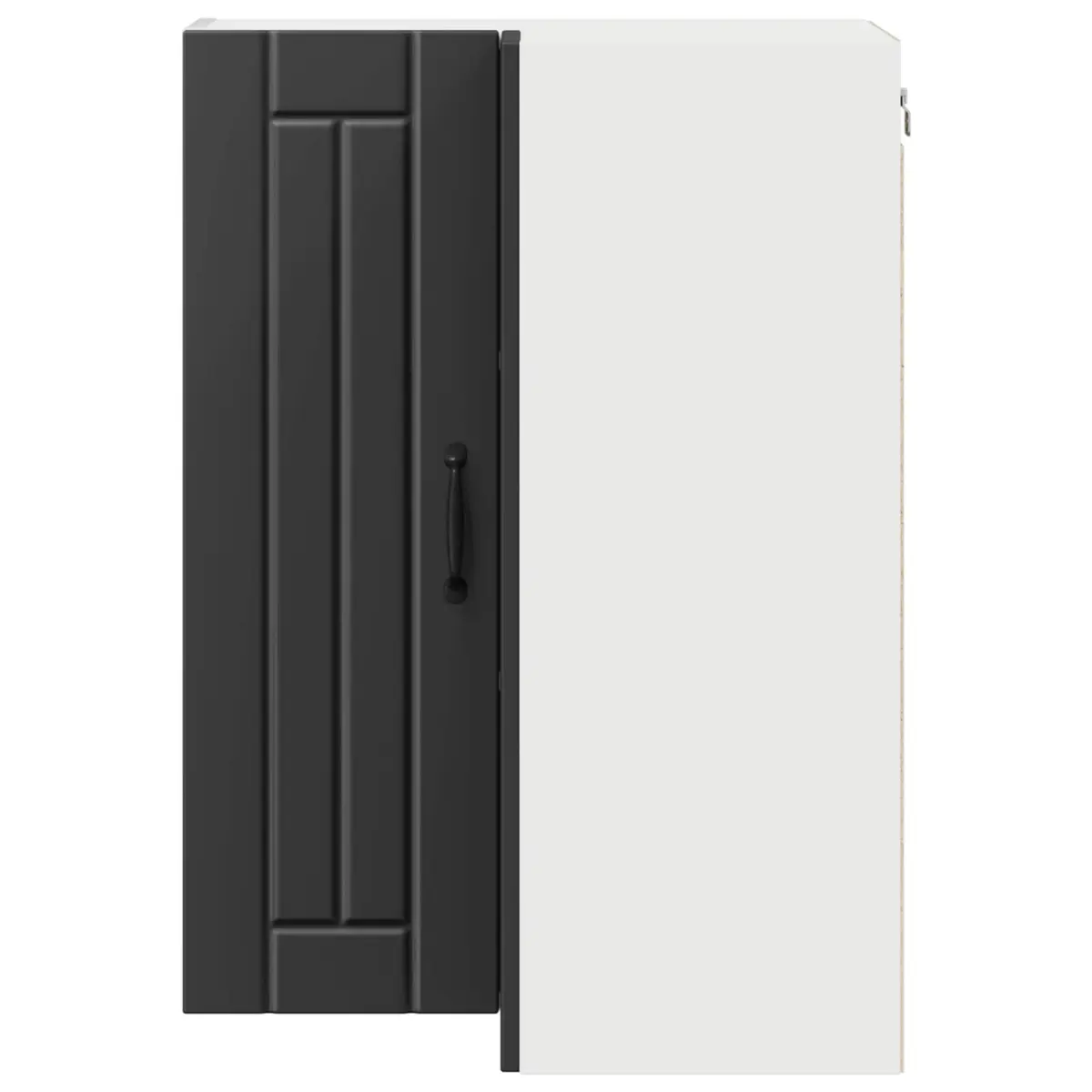 Wall Corner Cabinet Black Kitchen Storage 57x57x80cm Engineered Wood Furniture