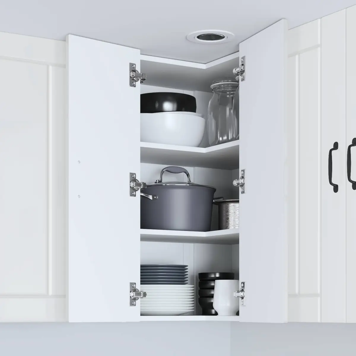 Wall Corner Cabinet High Gloss White Modern Kitchen Storage Unit Furniture