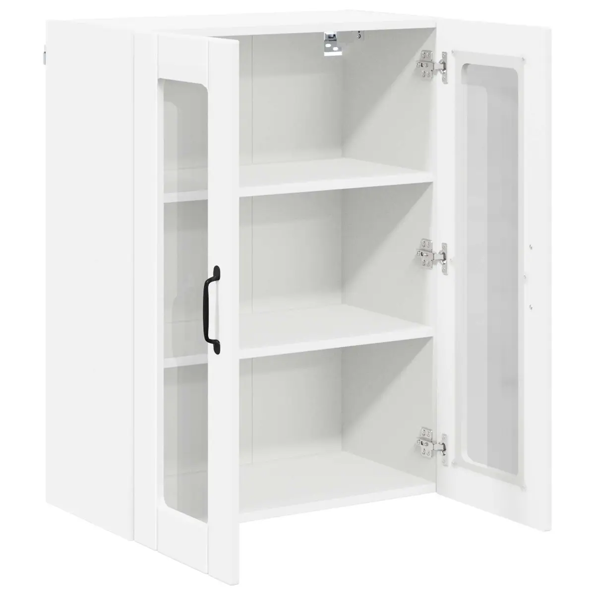 Wall Glass Cabinet Engineered Wood 60 x 31 x 80 cm White Modern